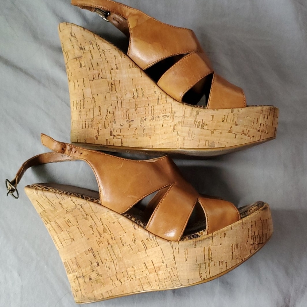 Leather Wedge Sandles